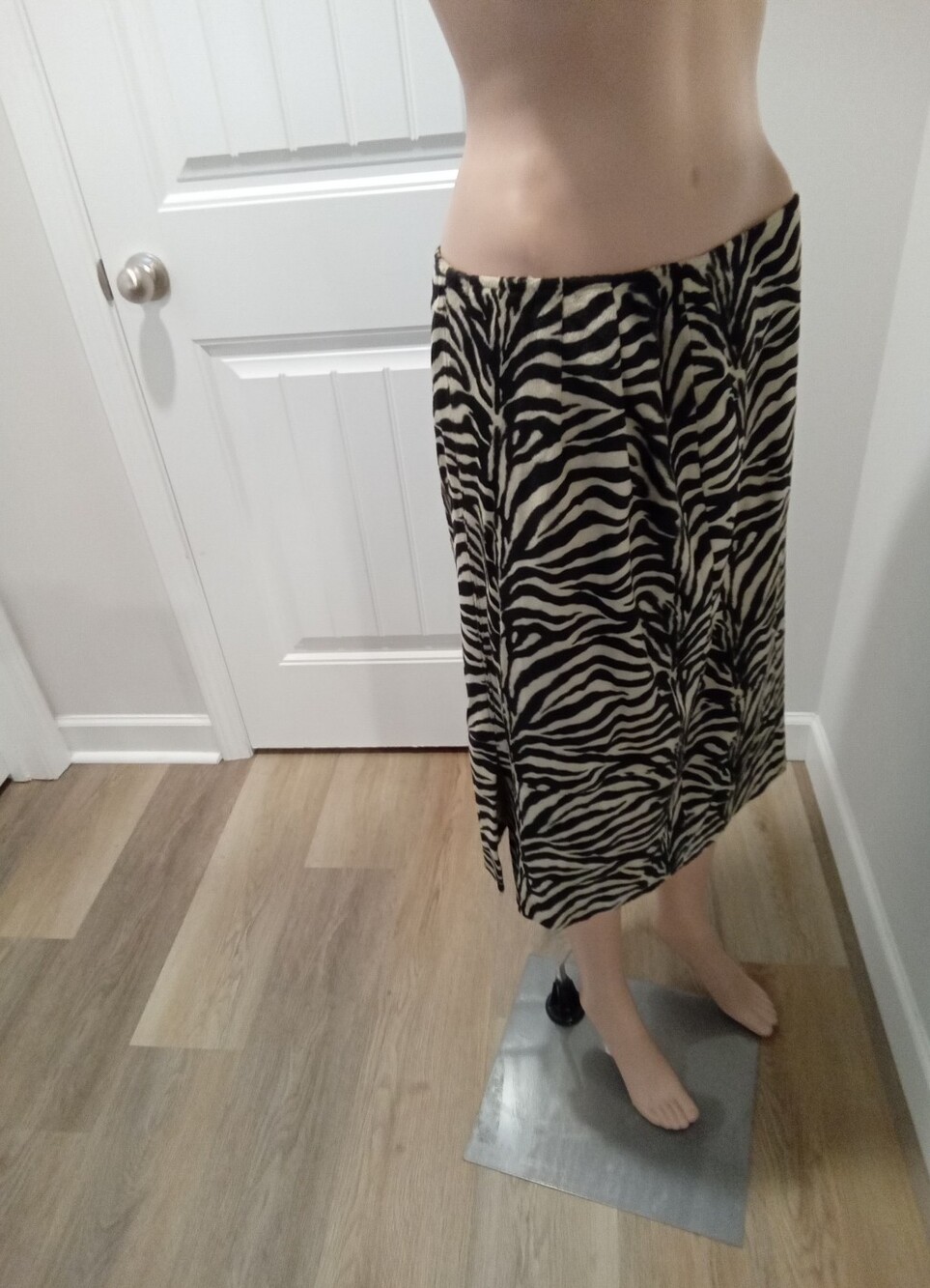 Vintage 1990's Y2K Karen Kane Sz 12 Instyle Zebra Print Maxi Skirt Animal Print